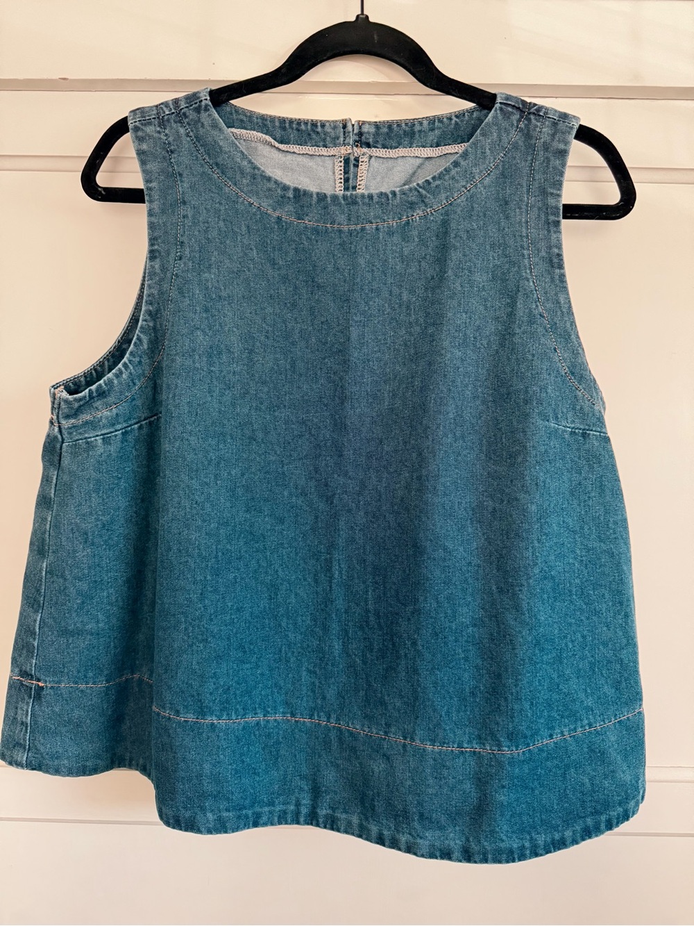 Loose Fit A Line Denim Tank